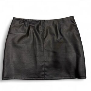Faux Leather Black Mini Skirt